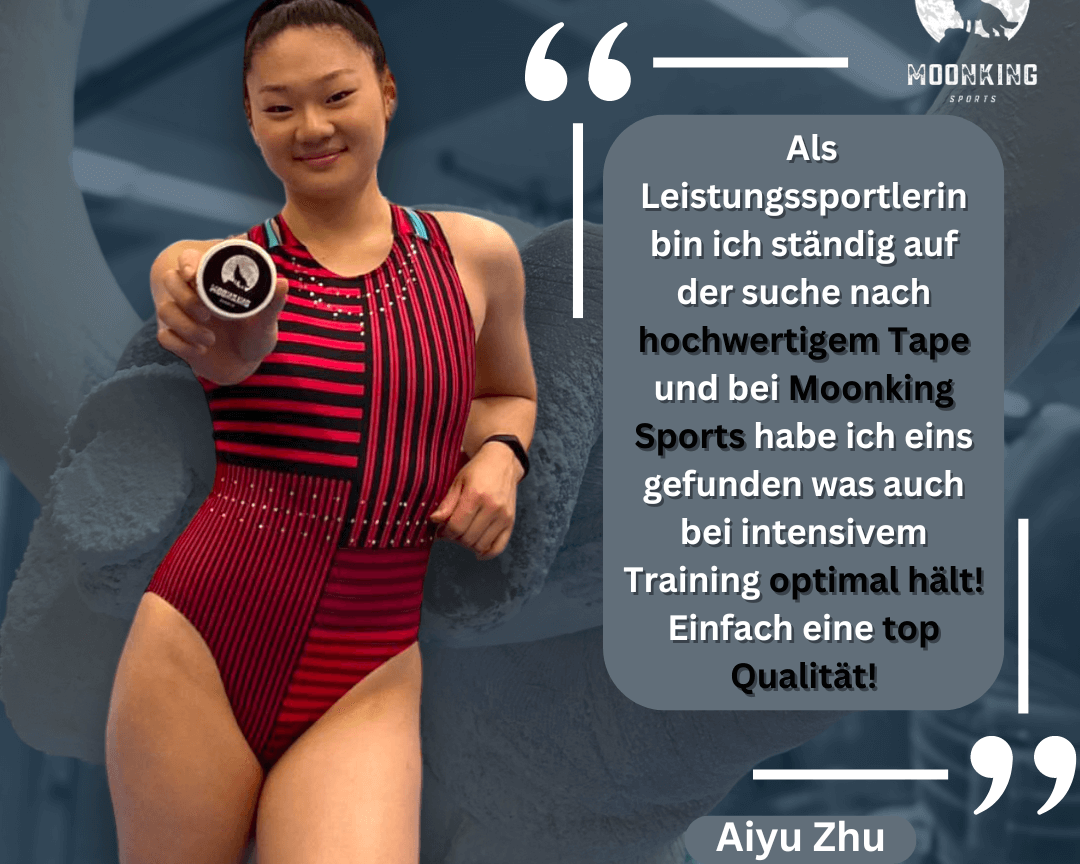 Auch Aiyu Zhu setzt auf das Sporttape von MoonKing Sports