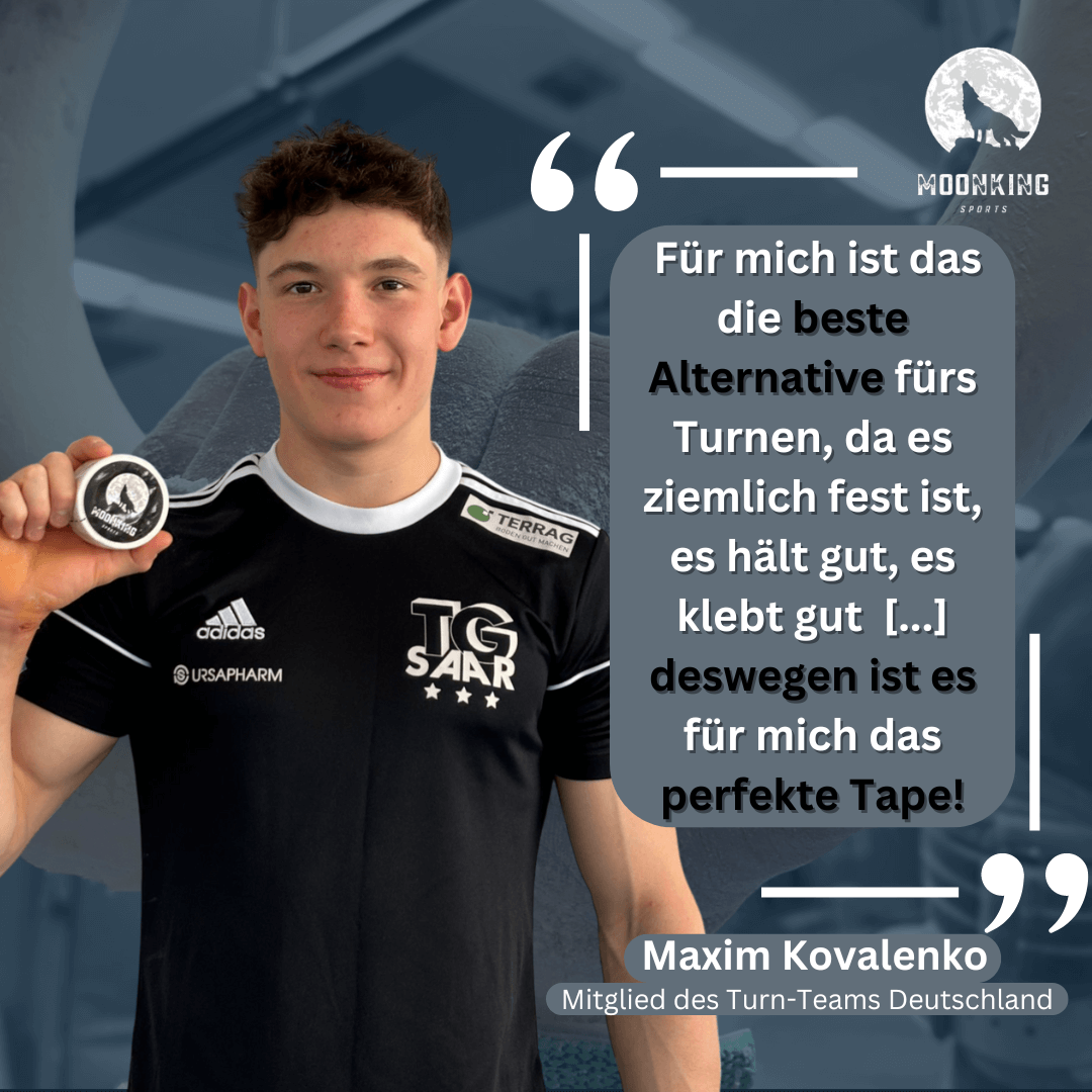 Maxim Kovalenko setzt auf das Sporttape von MoonKing Sports