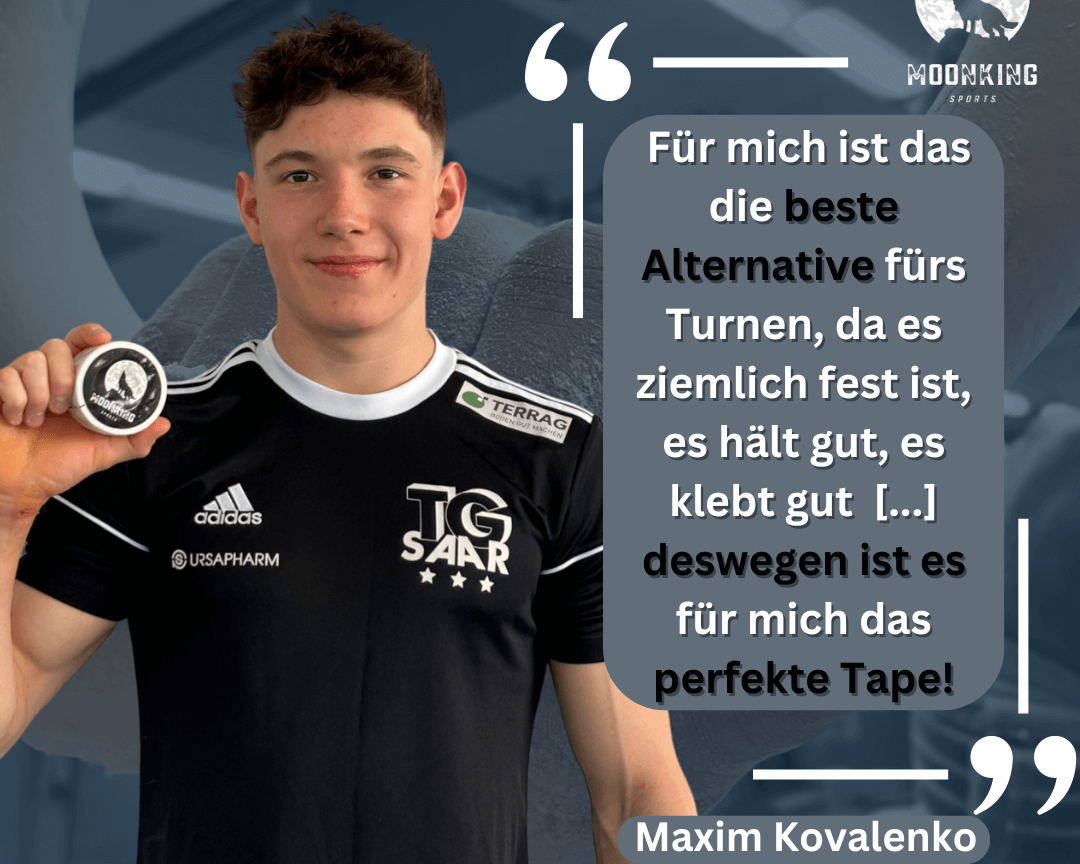 Maxim Kovalenko setzt auf das Sporttape von MoonKing Sports