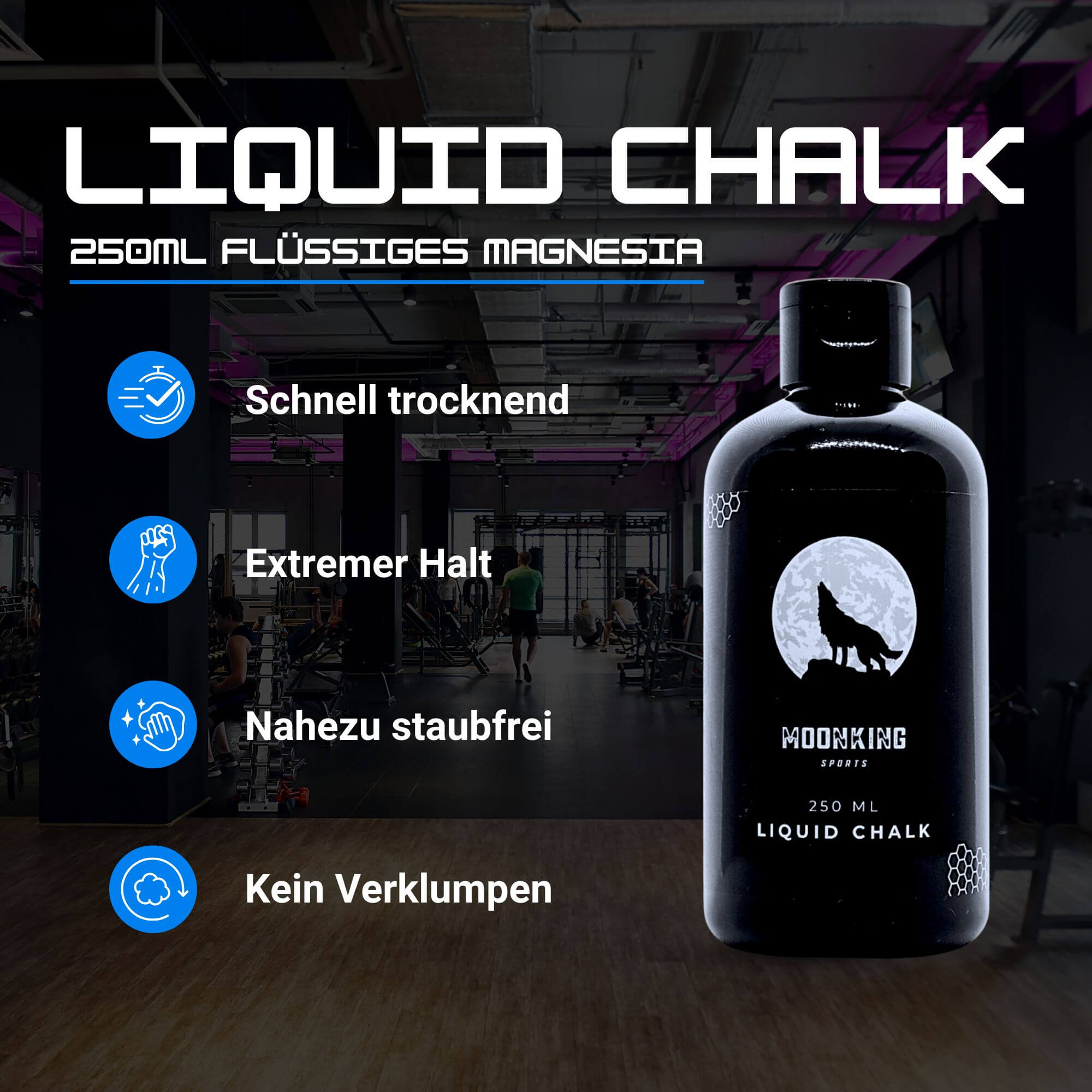 Vielseitig einsetzbares Liquid Chalk (250ml). Maximiere deinen Halt und steigere deine Leistung. Schnell trocknend, ergiebig und leicht abwaschbar.