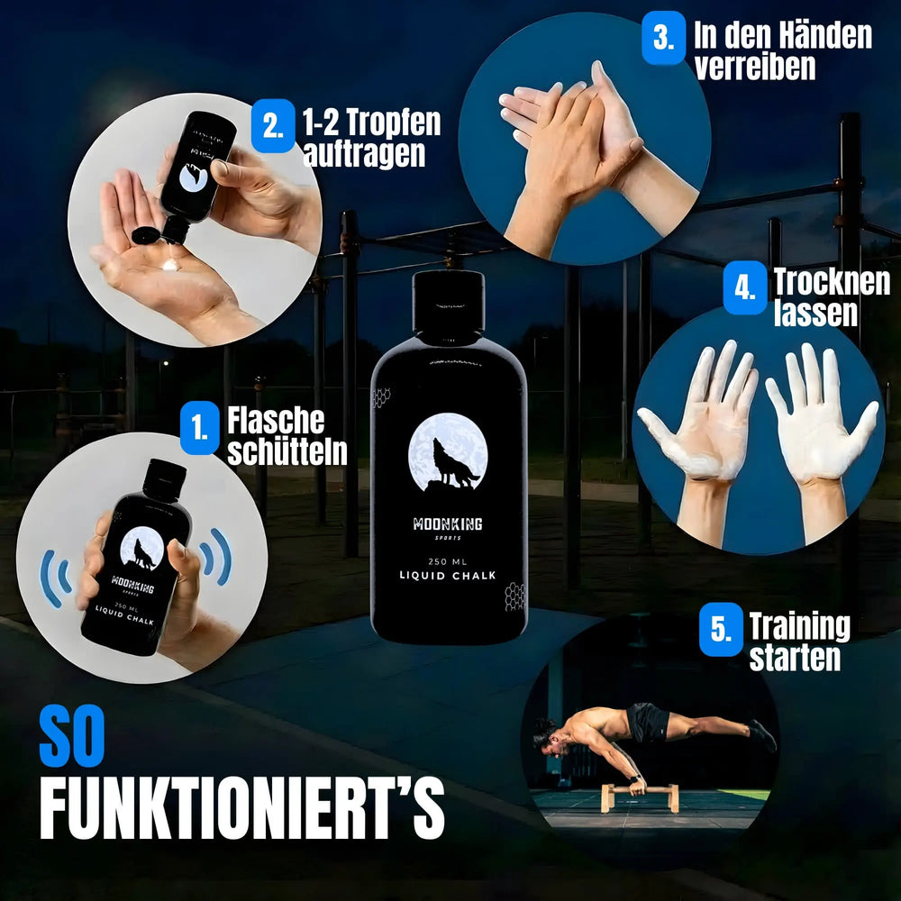 Die Anwendung von Liquid Chalk einfach erklärt.