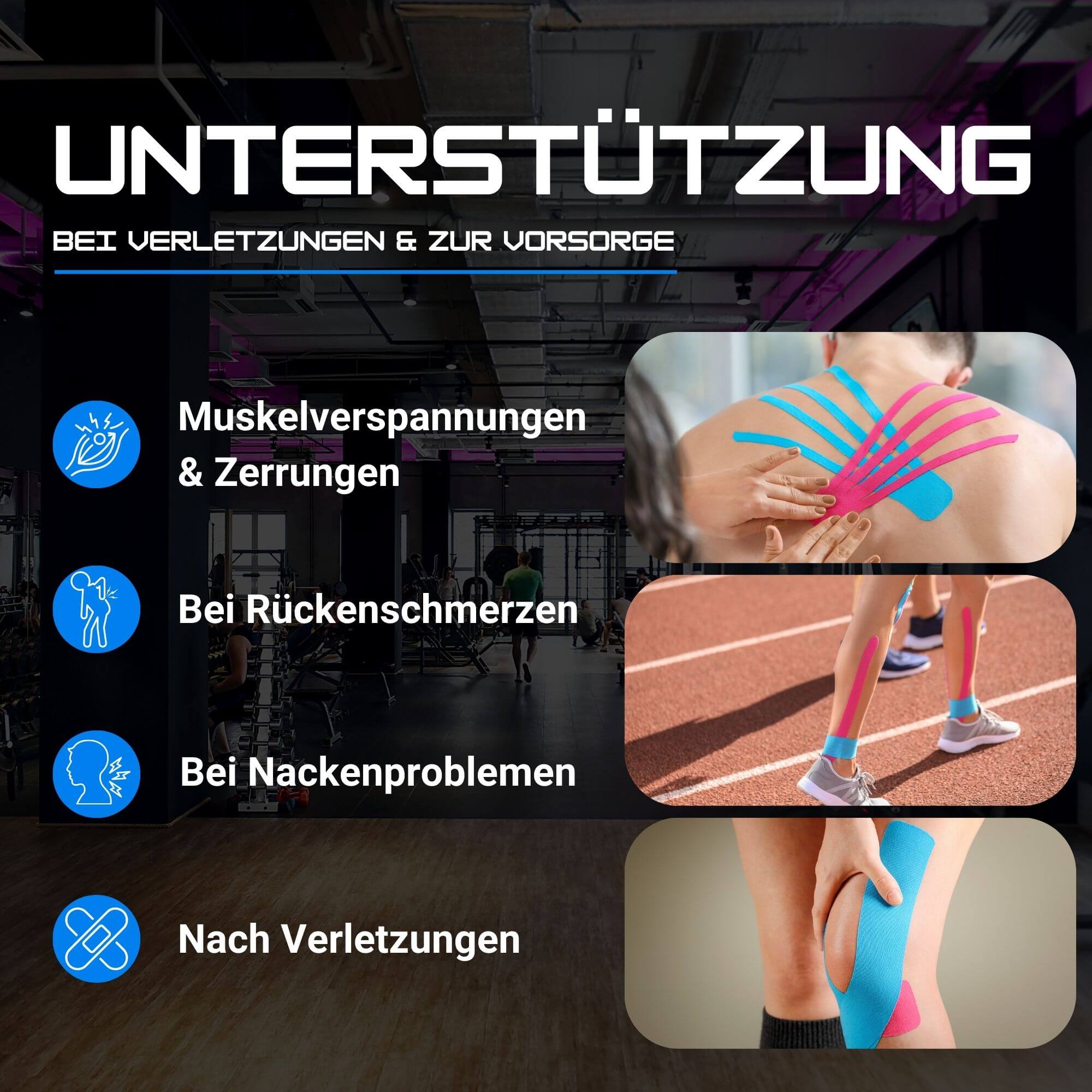 Die Anwendungen von Kinesio Tape sind vielfältig. Jetzt kaufen!
