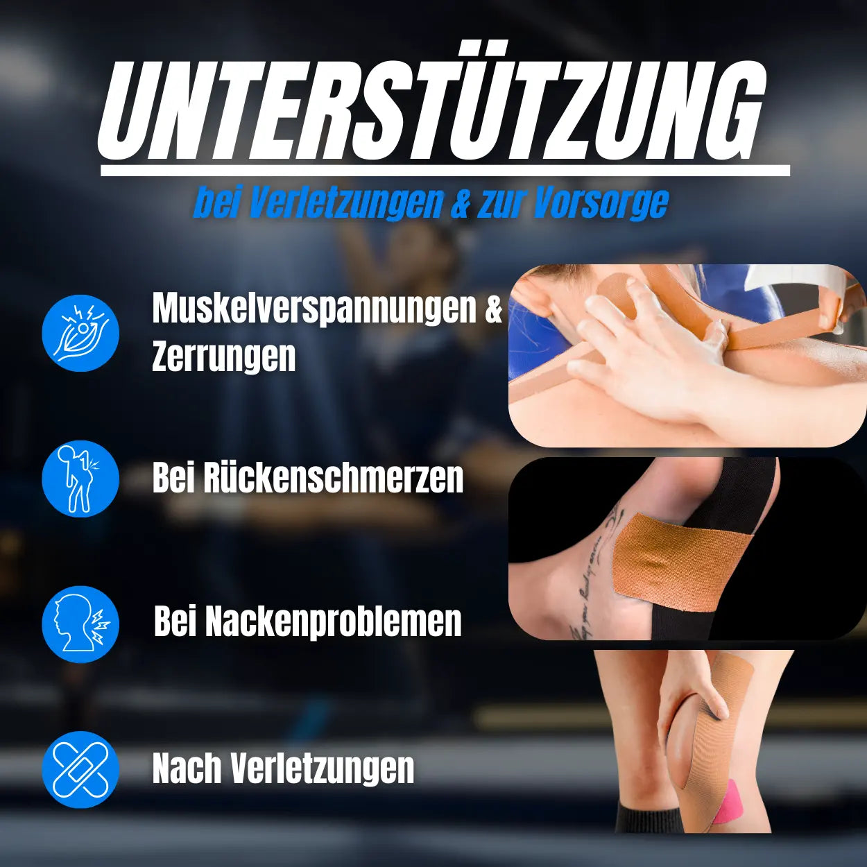 Kinesiologie Tape von MoonKing Sports - Bei Verletzungen & zur Vorsorge. Jetzt kaufen!