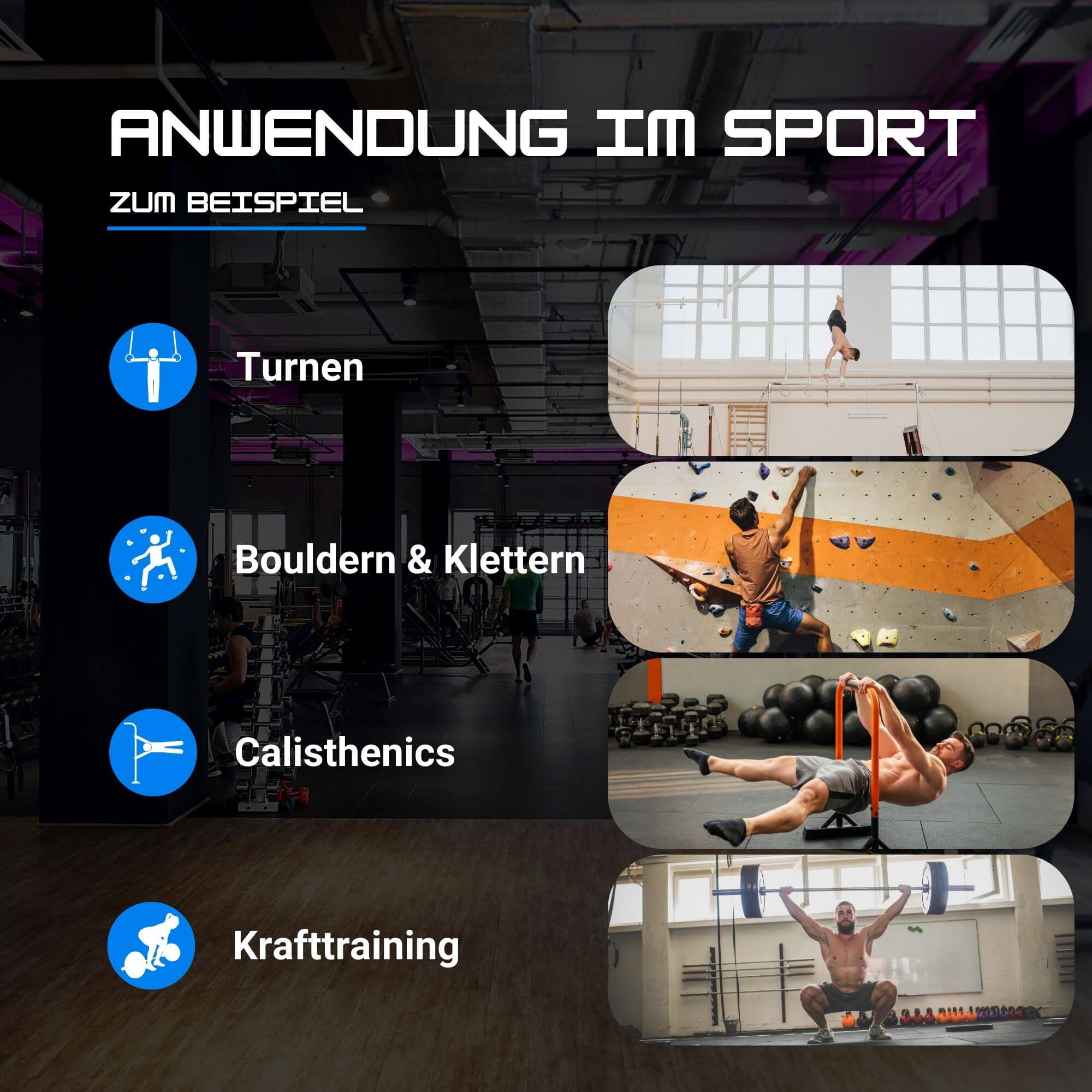 Die vielseitigen Anwendungsmöglichkeiten von Liquid Chalk im Sport.