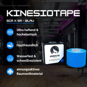 Die Benefits von Kinesio Tape in Blau (5cm x 5m pro Rolle)