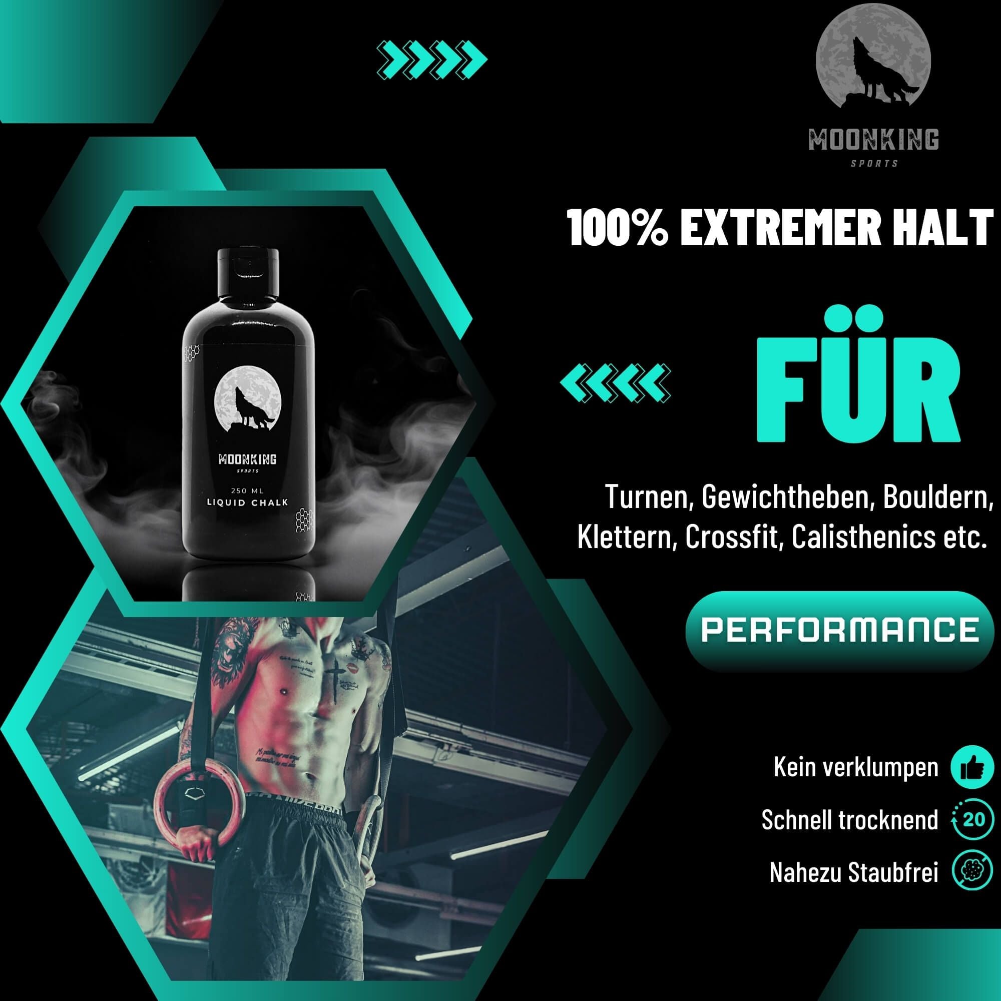 Liquid Chalk 250 ml: Revolutioniert deinen Griff. Verbessert deine Leistung. - MoonKing Sports