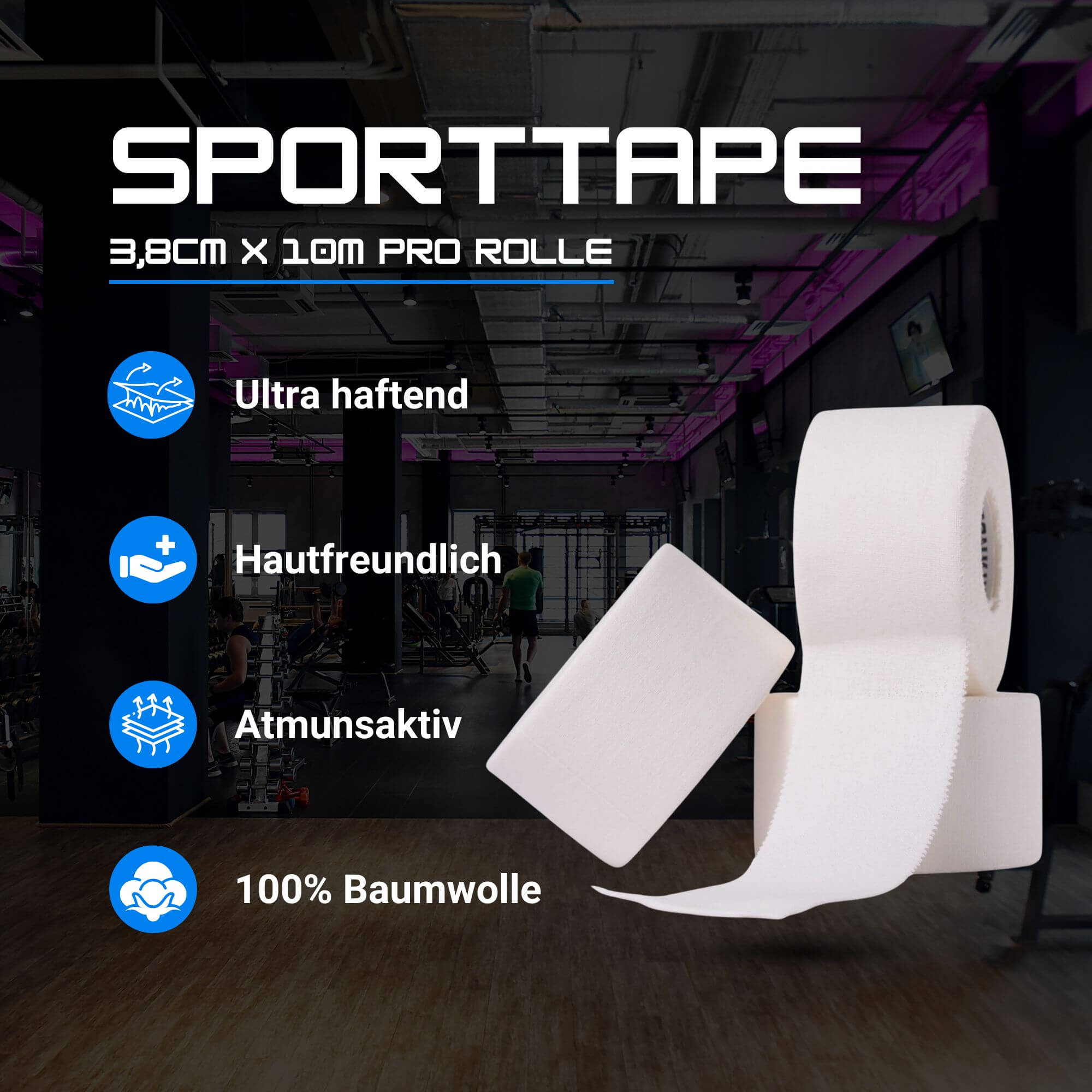 Ultra haftendes und wasserabweisendes Sporttape für deine Performance. Jetzt online kaufen.