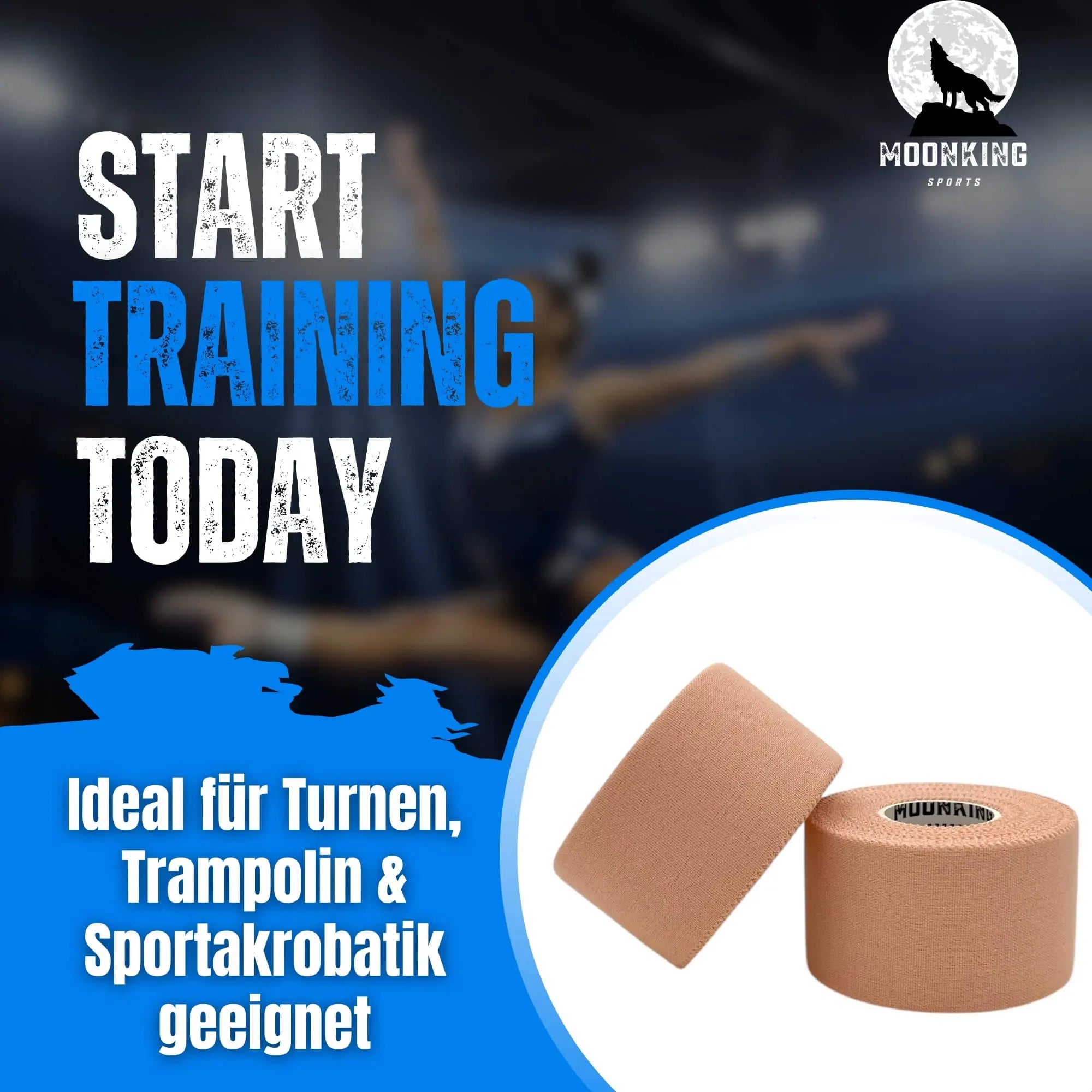 Hautfarbenes Tape für Turnen, Trampolin & Sportakrobatik.