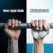 Unterschied im Training ohne Liquid Chalk vs. mit Liquid Chalk.